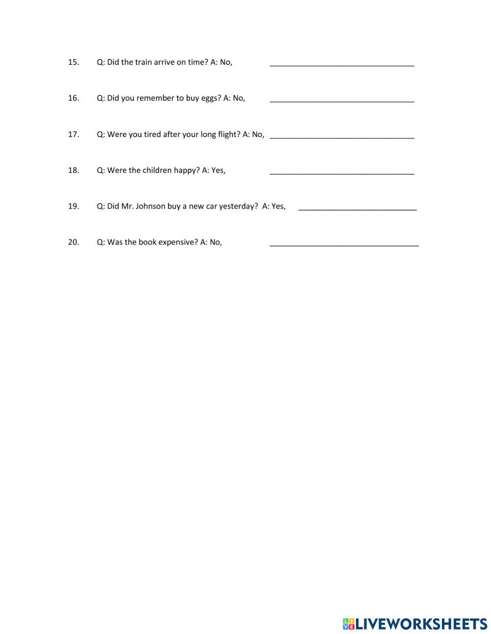 Yes-no questions in Past