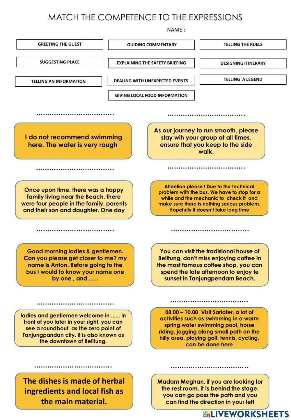 English for tour guide