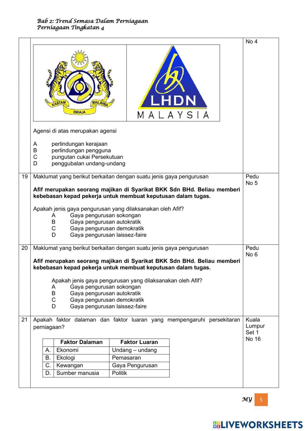 PERNIAGAAN TING 4 Ujian 1 BAB 2 1-34