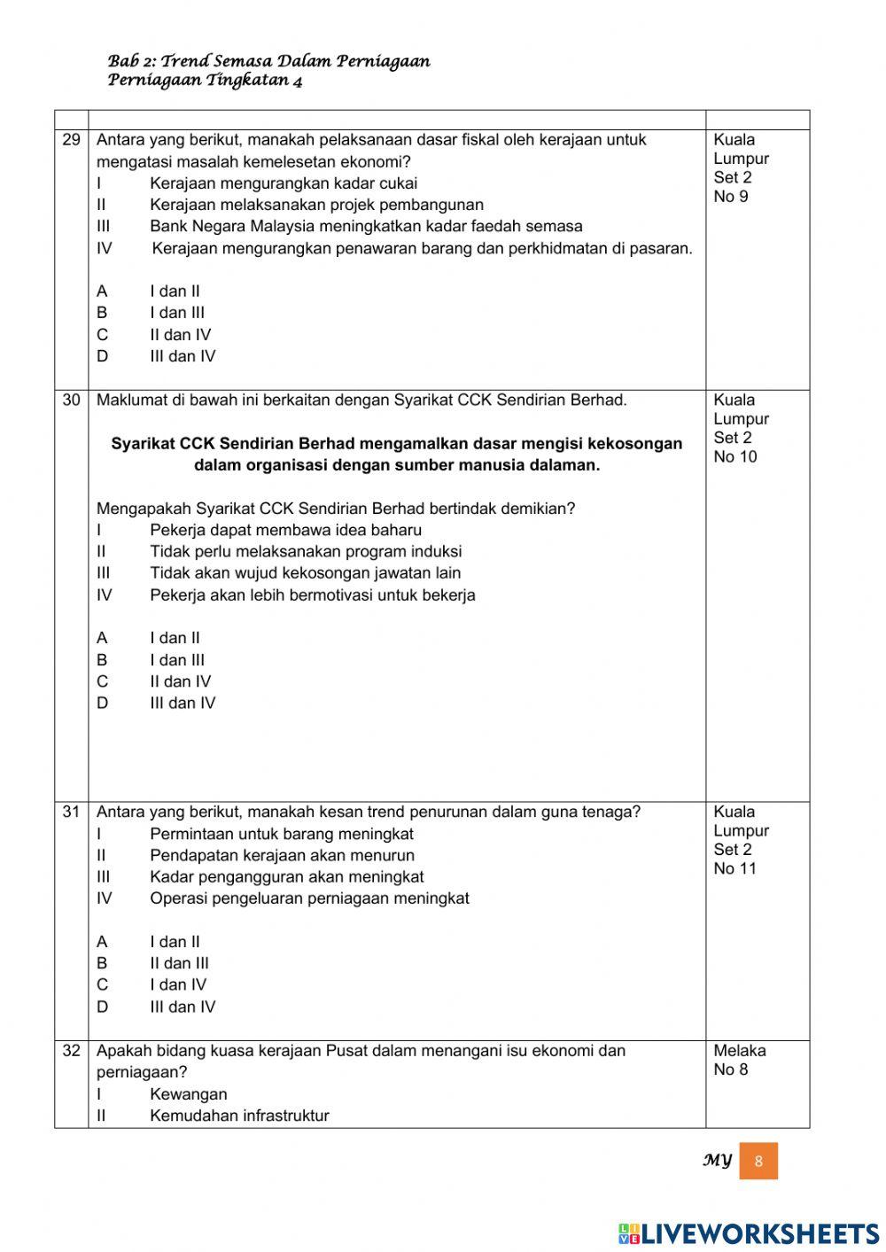 PERNIAGAAN TING 4 Ujian 1 BAB 2 1-34