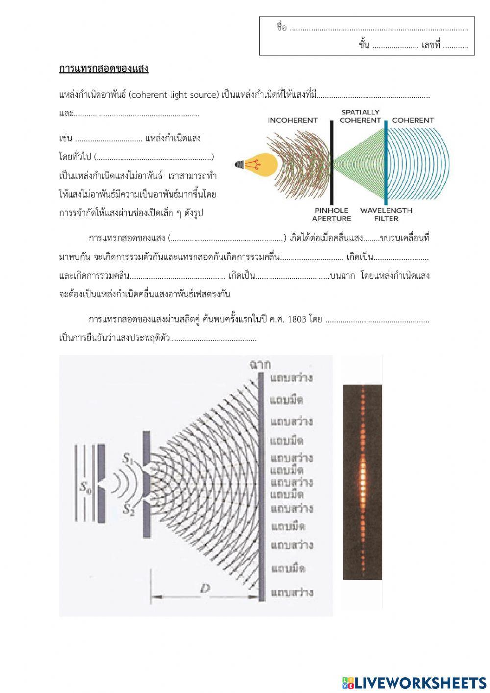 การแทรกสอดของแสง