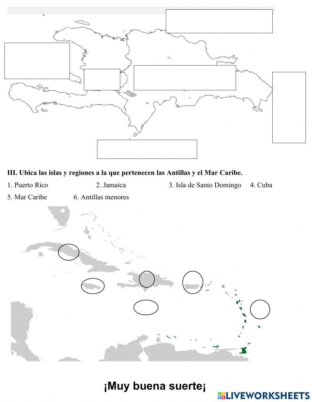 El caribe,las antillas, la isla de santo domingo