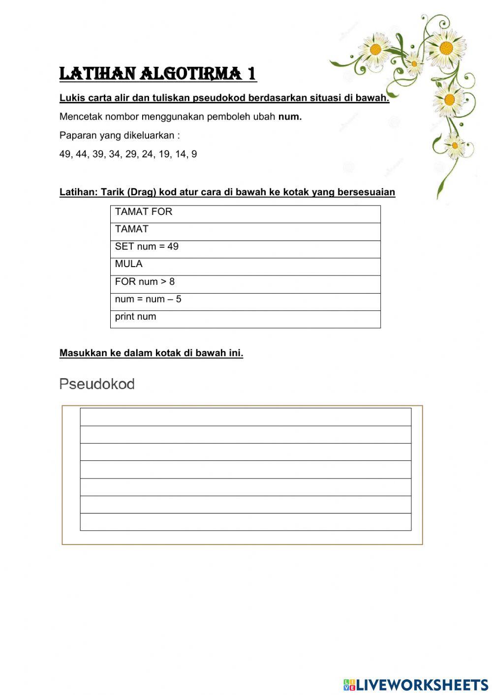 Latihan Algoritma 1: Pseudokod