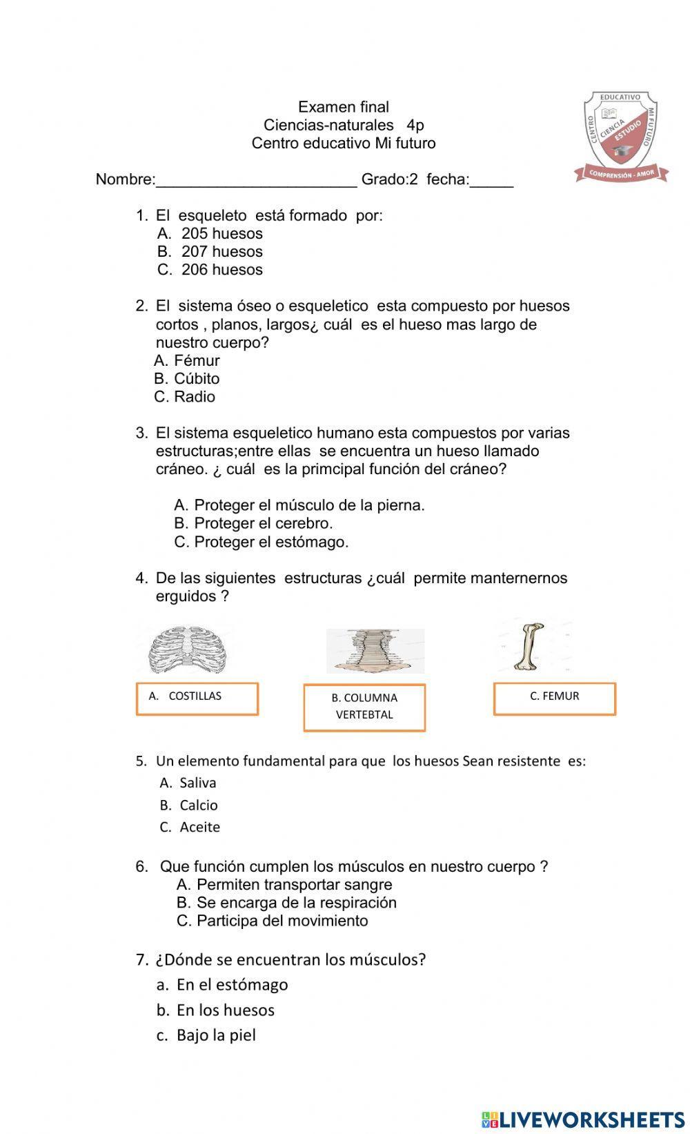 Examen final de ciencias- naturales