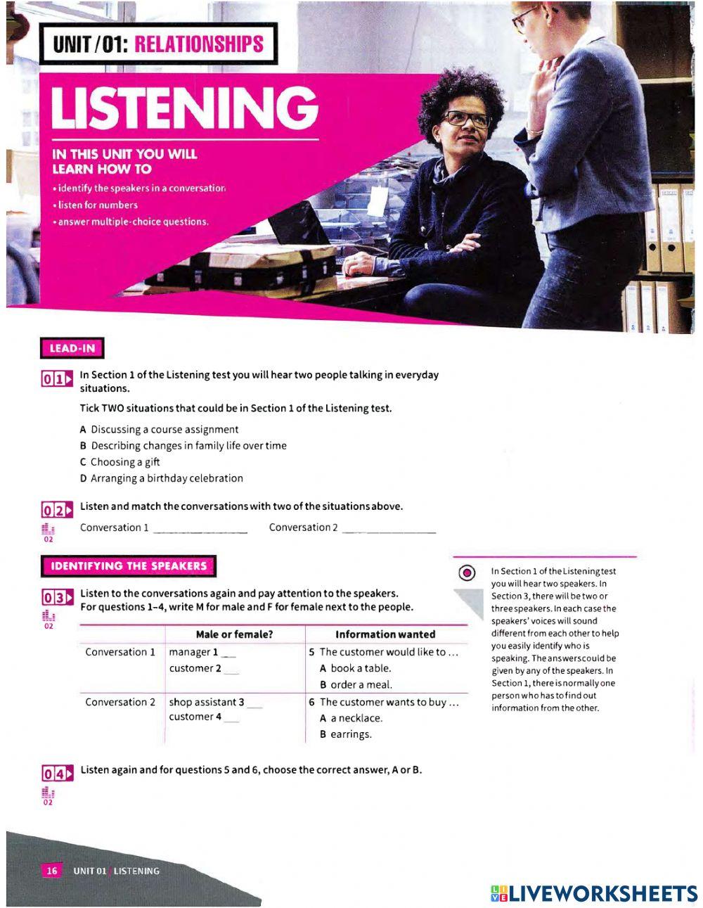 Mindset For IELTS 1-U1-LISTENING Mindset For IELTS 1-U1-LISTENING