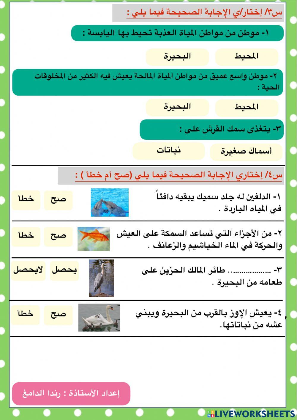 مواطن في الماء