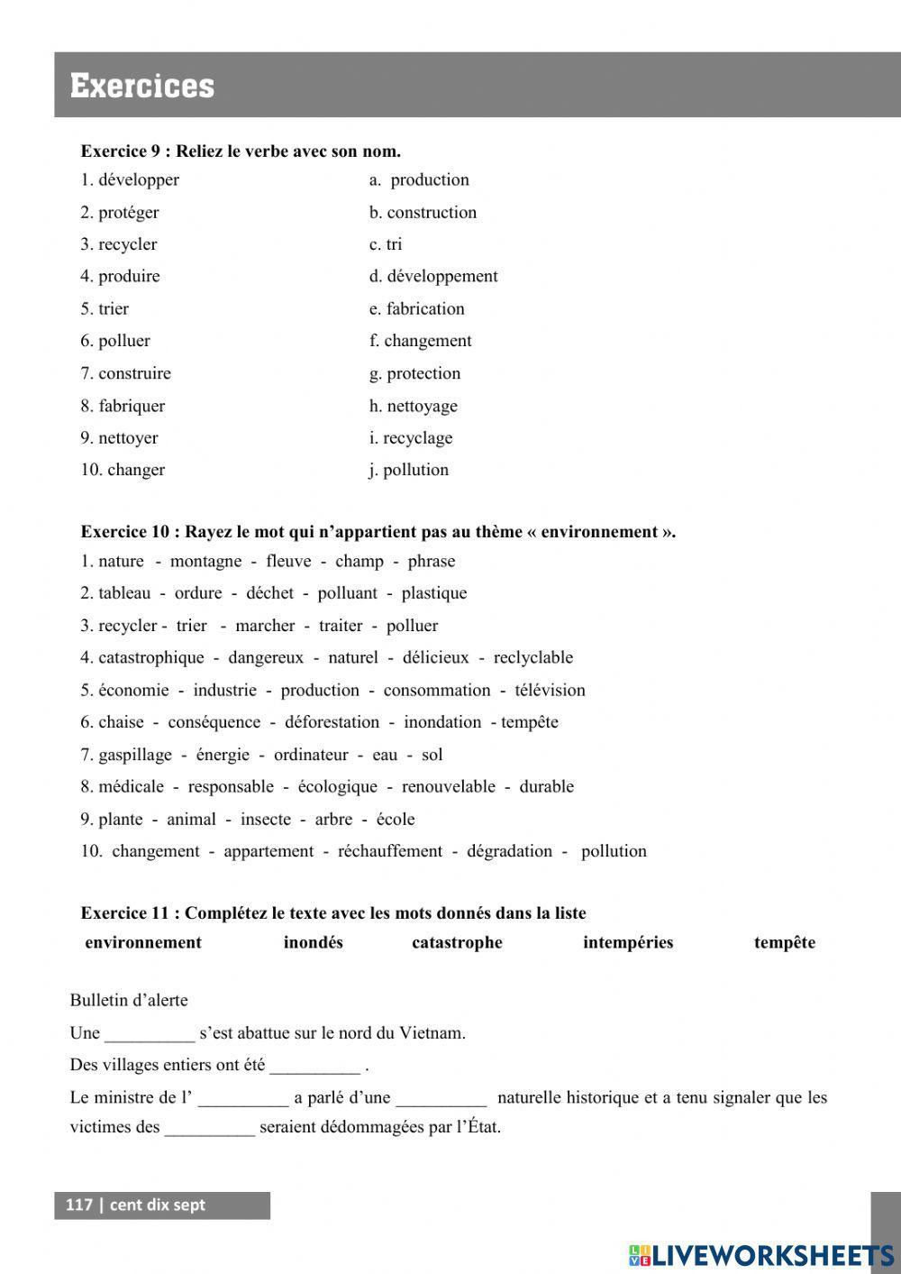 Leçon 8: Environnement