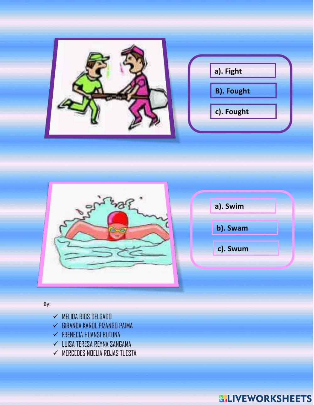 Simple PAST-IRREGULAR VERBS interactive worksheet | Live Worksheets