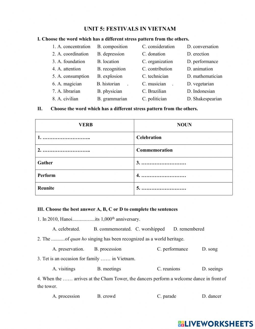 Unit 5: Festivals in Vietnam