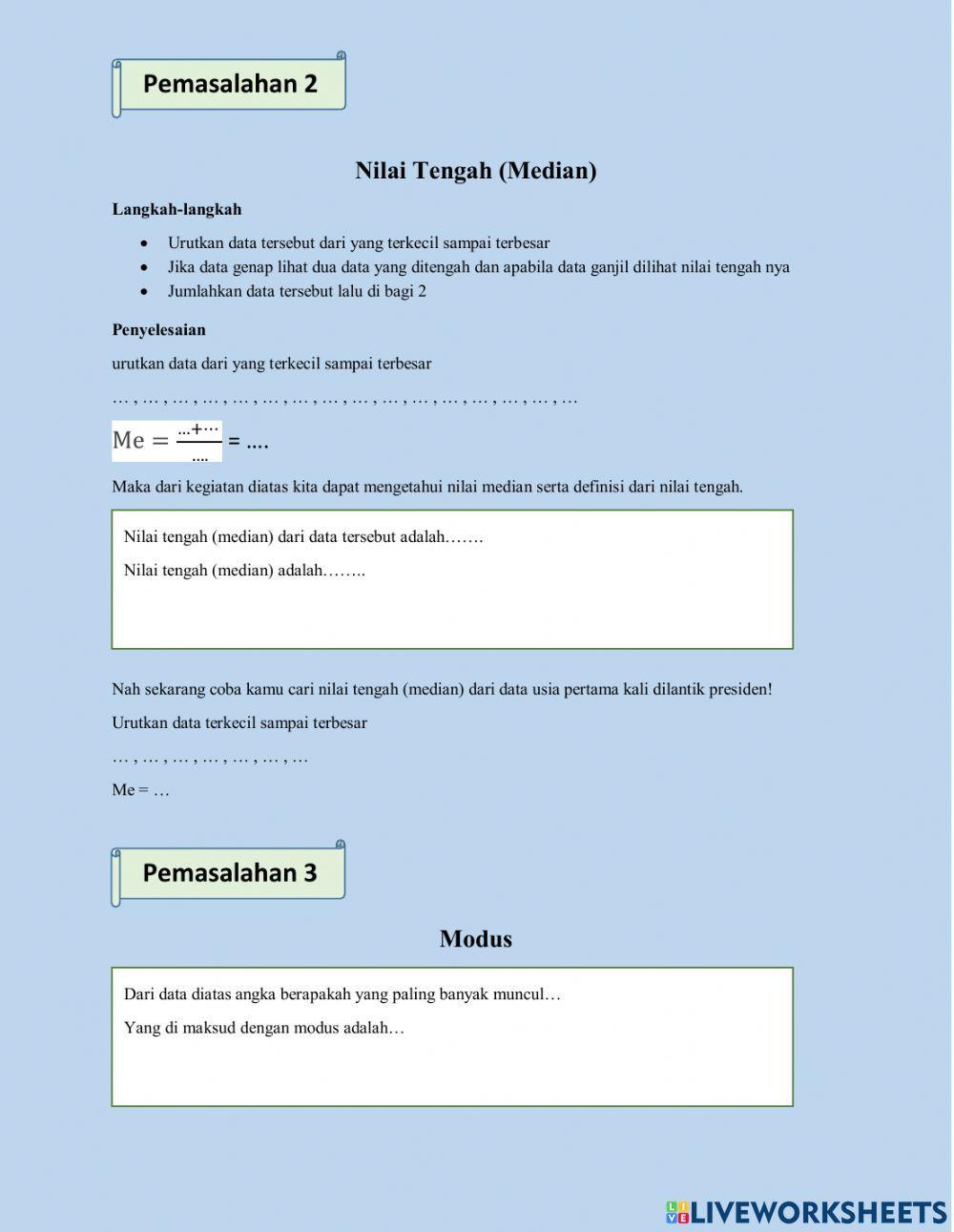Lkpd ukuran pemusatan data