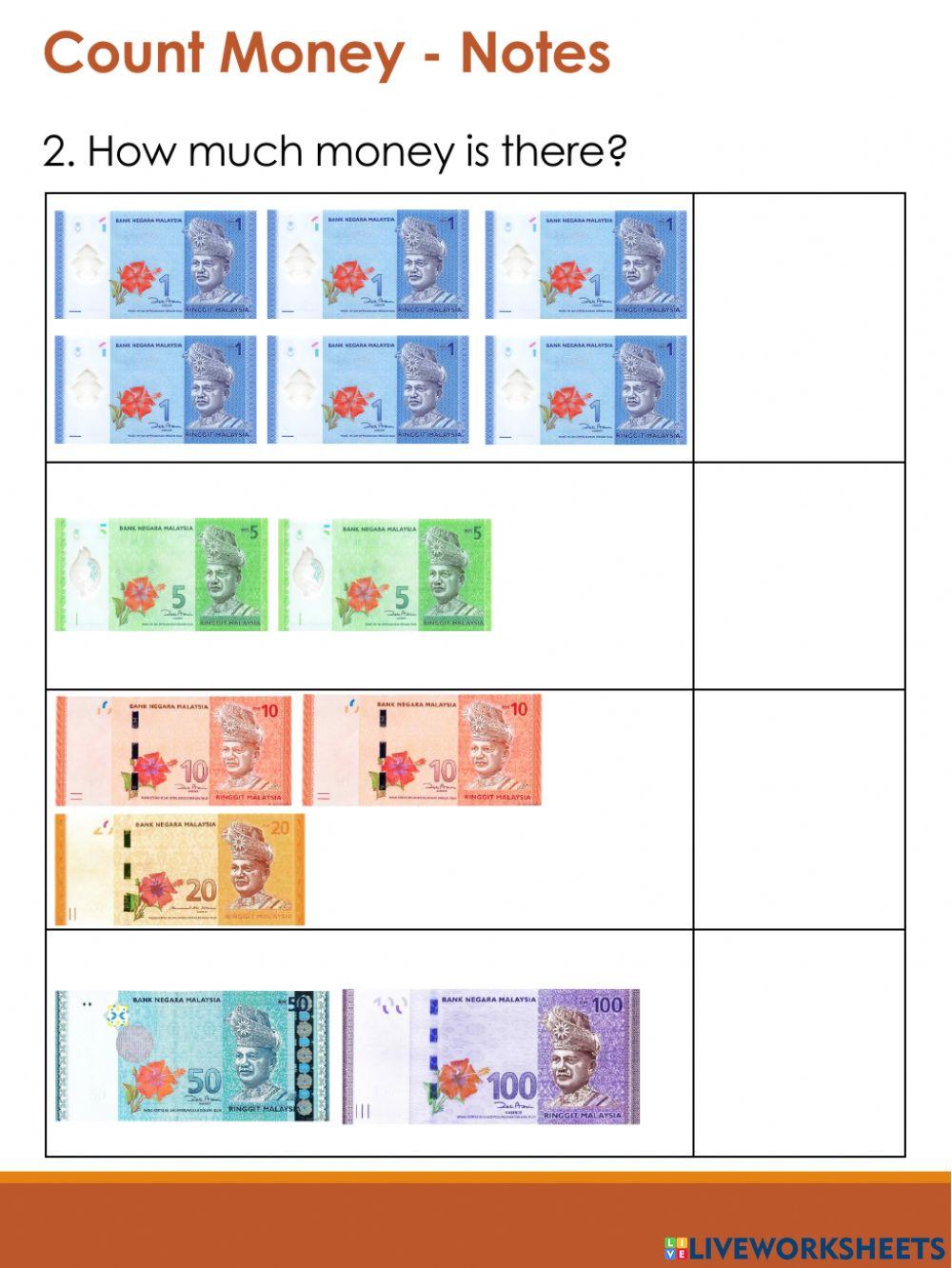 Counting Currency Notes (Malaysian)