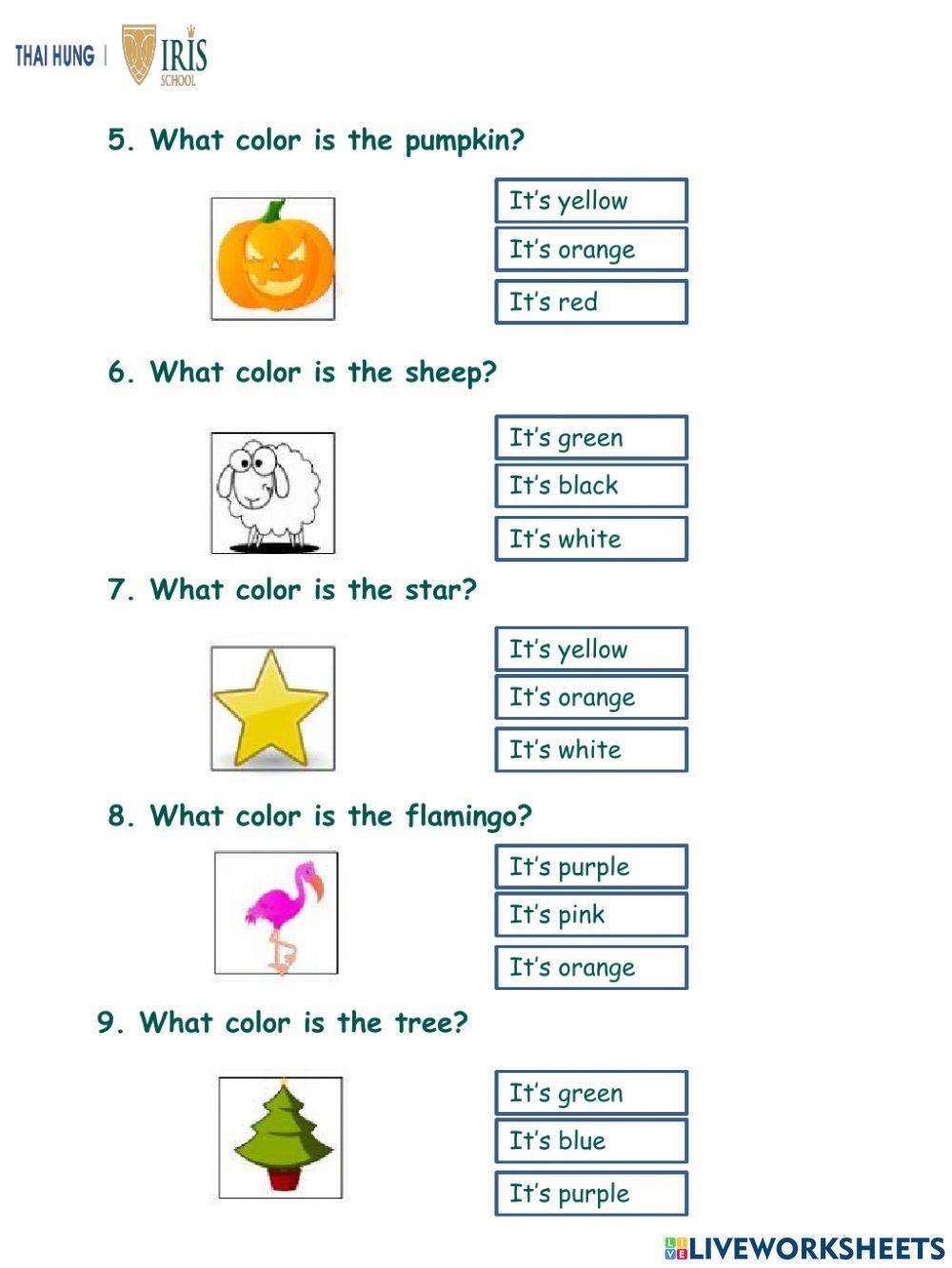 Sunny-Worksheet about Colors for Kids