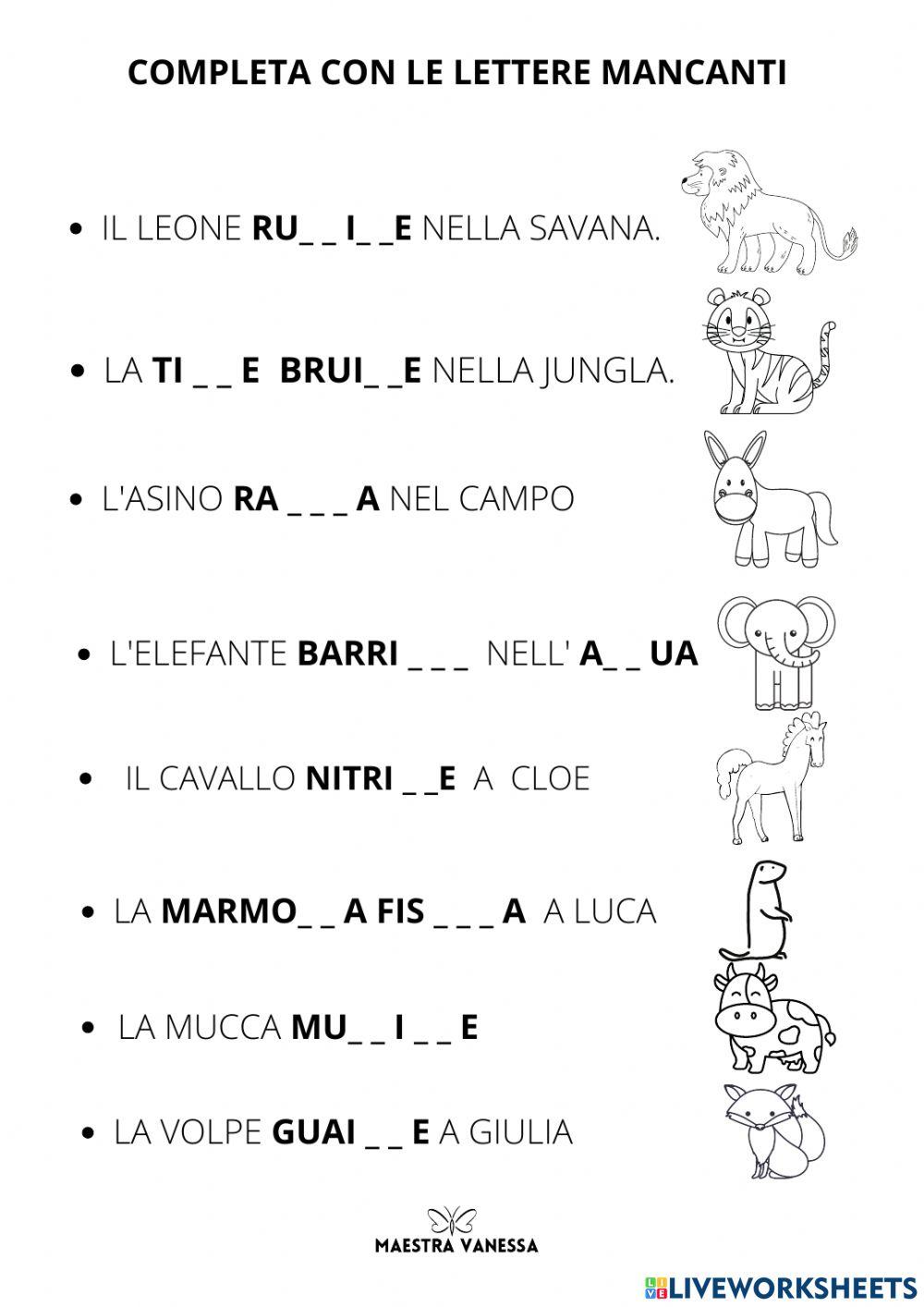 I versi degli animali