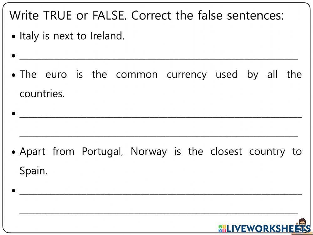 Europe Worksheets 1-4