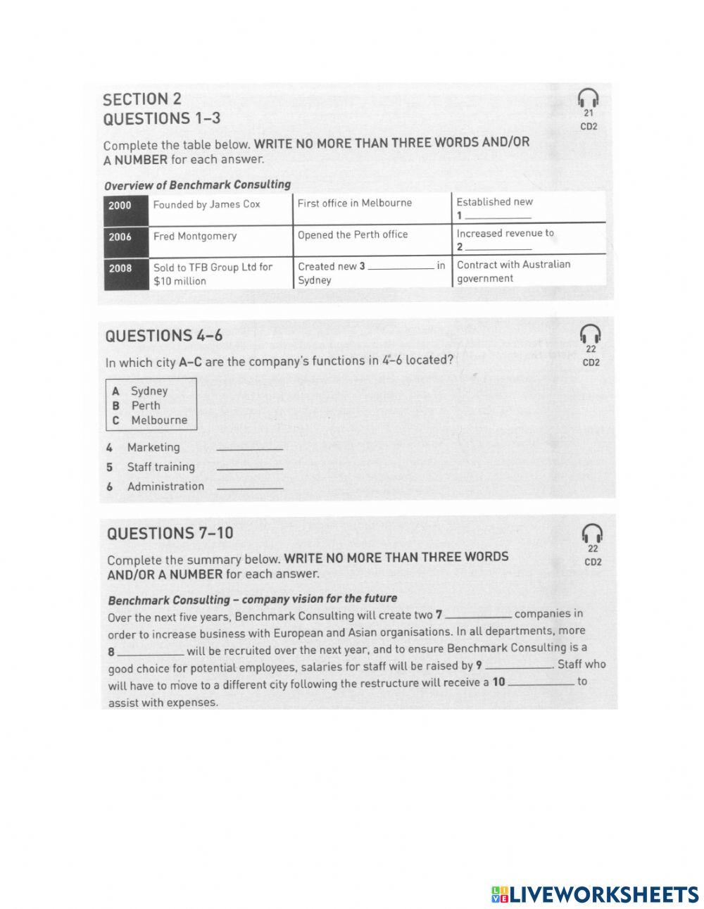 Listening IELTS employment and finance