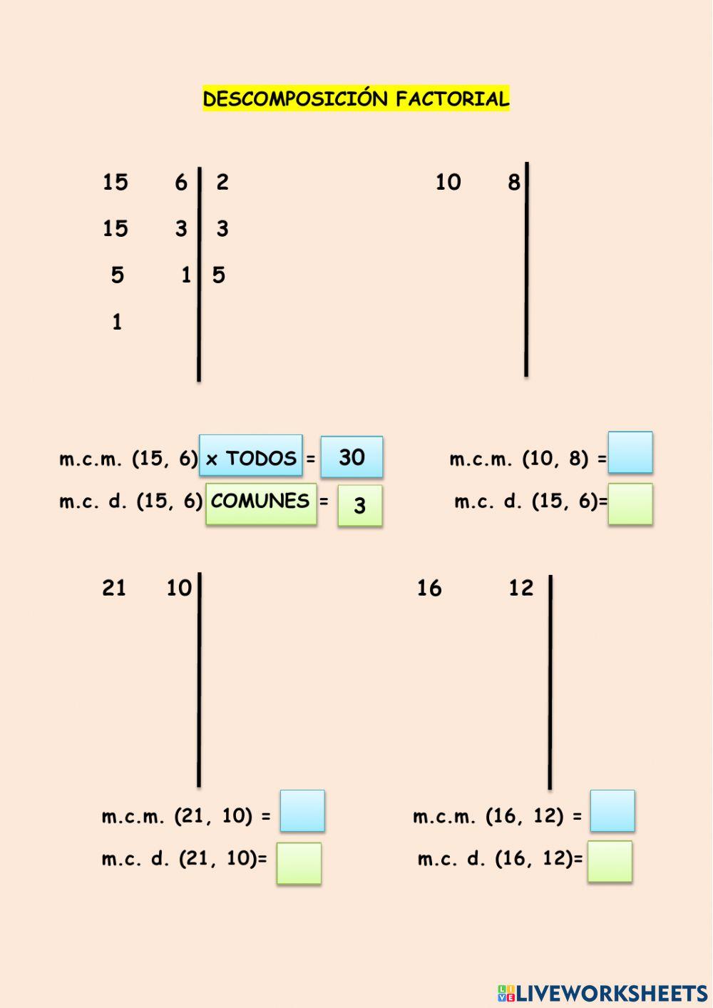 Descomposición factorial