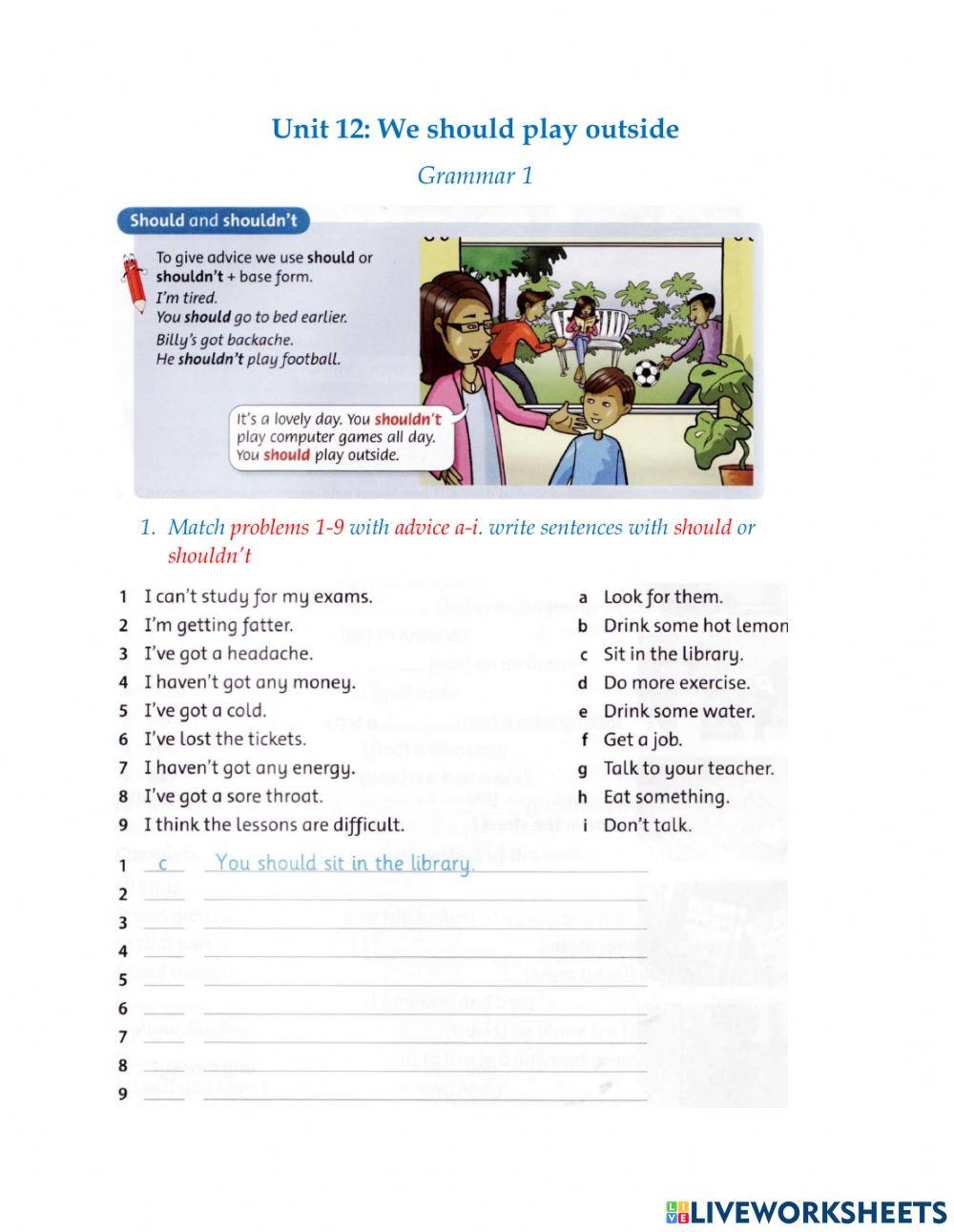 Fa4-U12-Grammar 1-Should shouldn't