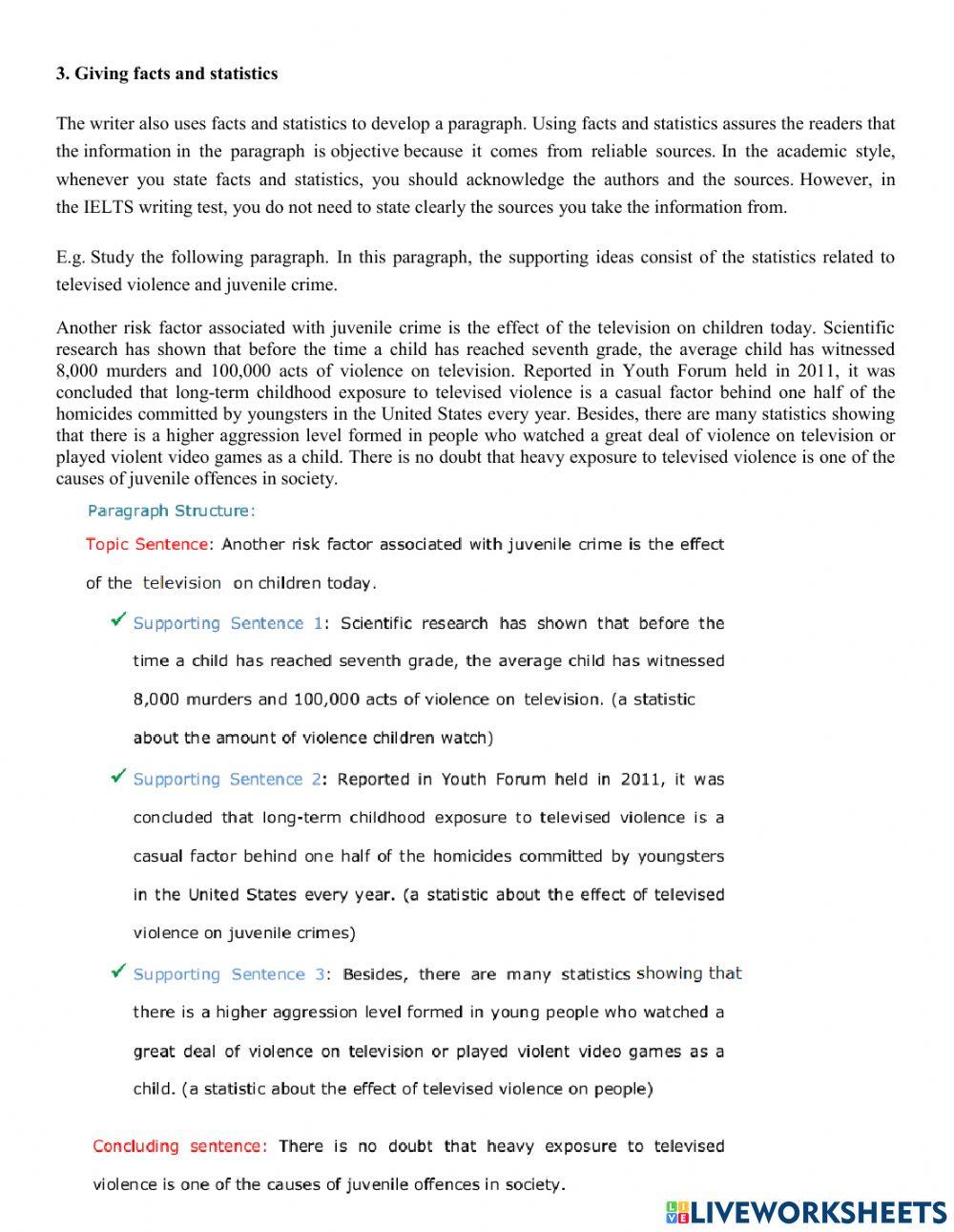 Writing supporting sentences