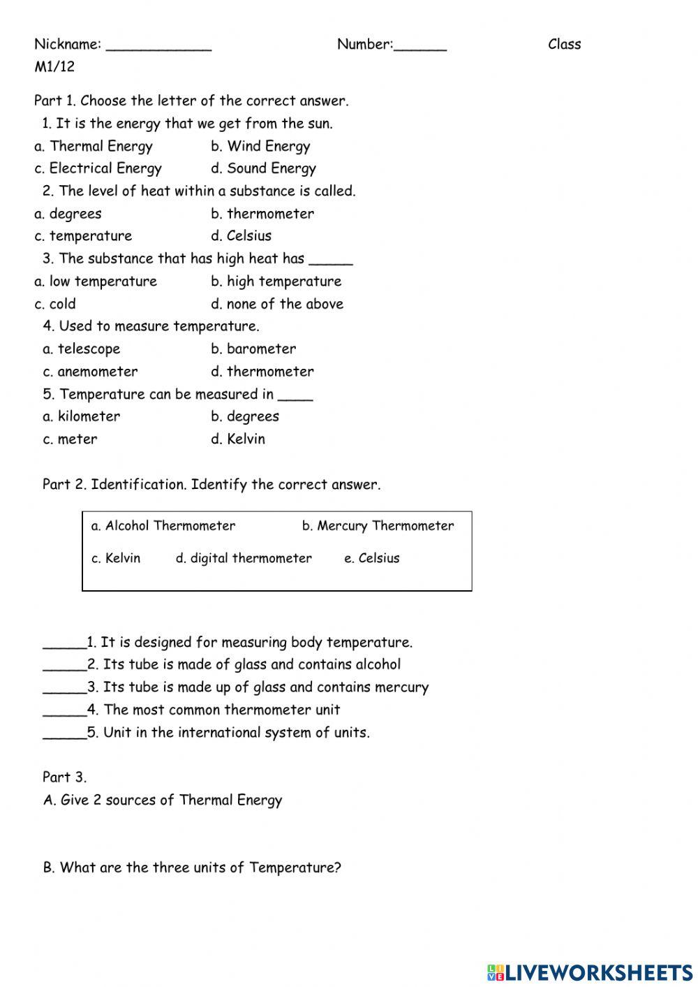 3475554 | Heat (Worksheet No. 1) M1 | Lalelyyyyy