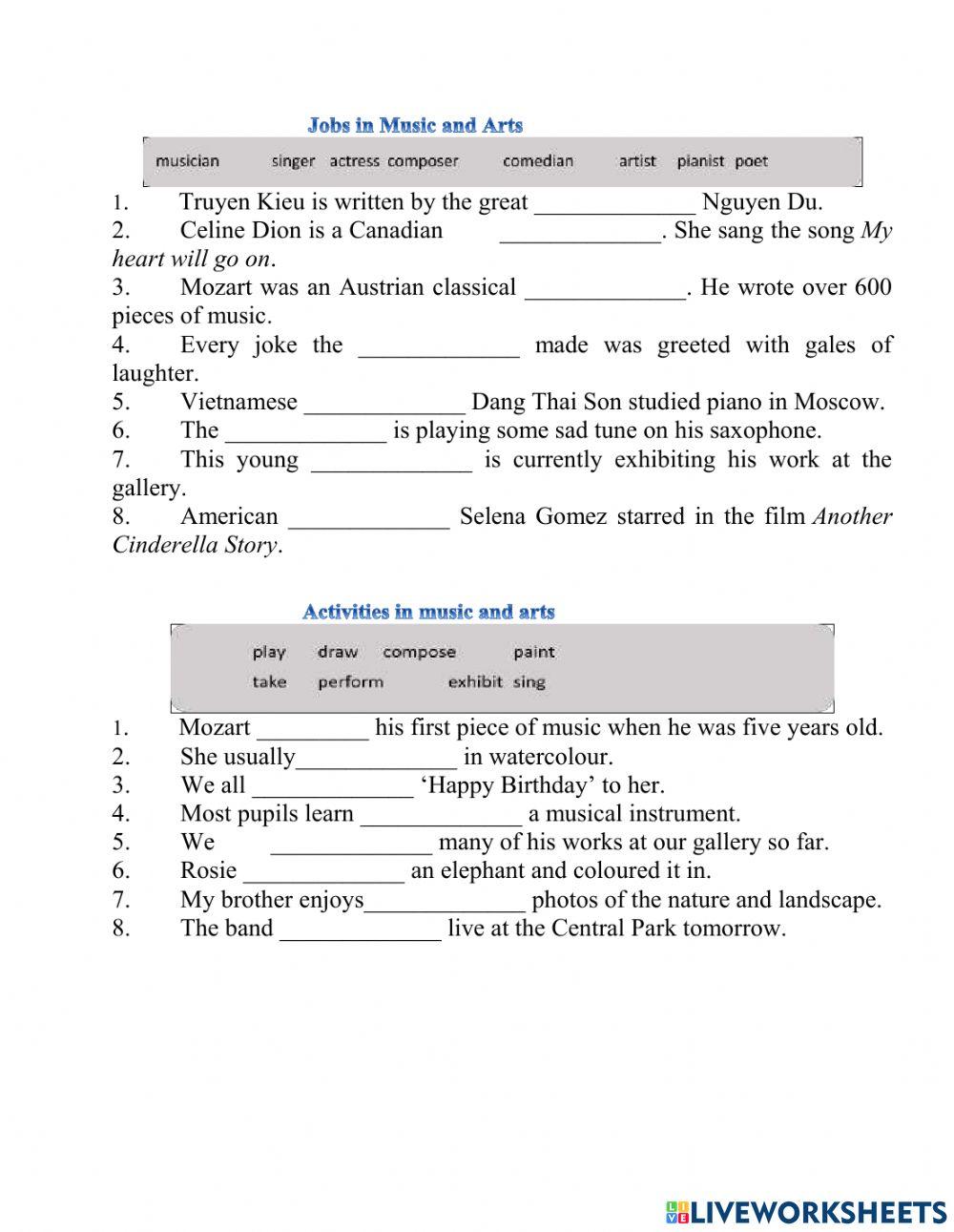 Extra music and arrts