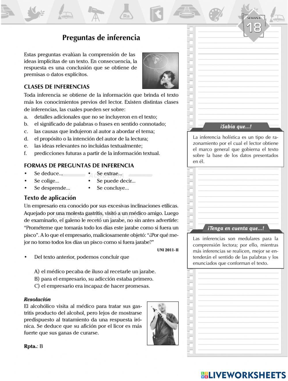 Preguntas de inferencia