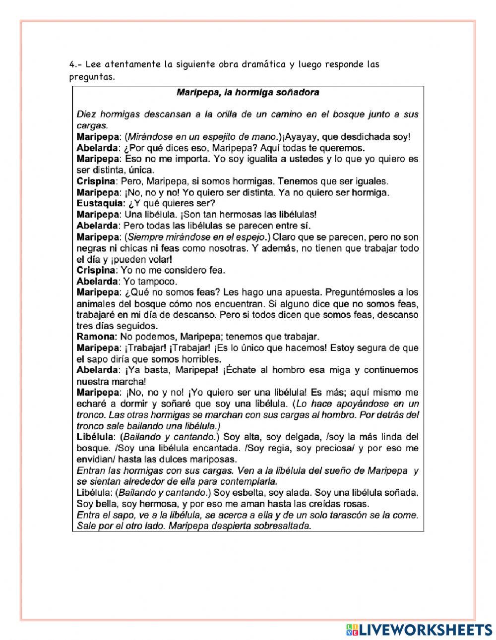 Actividad individual: Obra dramática