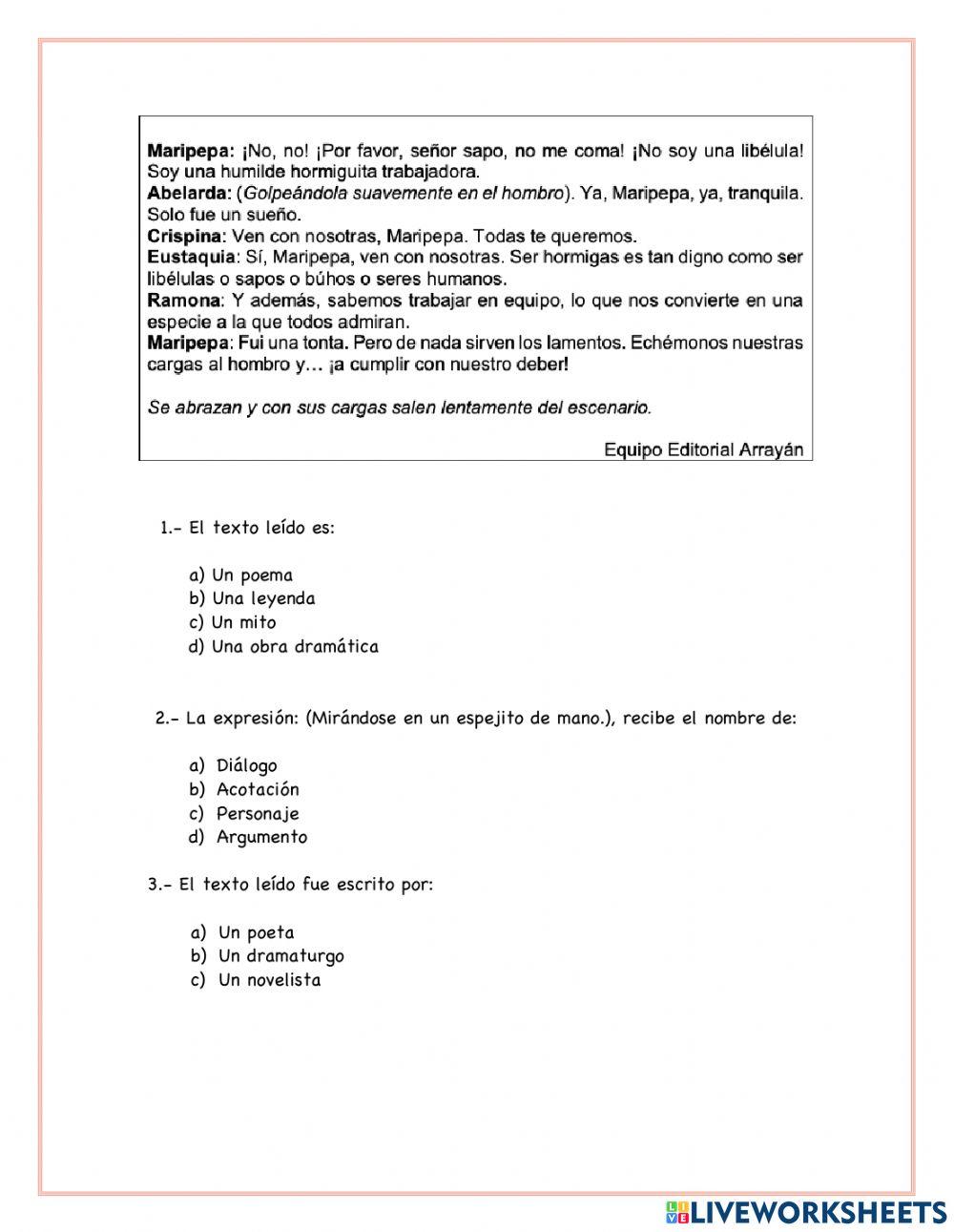 Actividad individual: Obra dramática