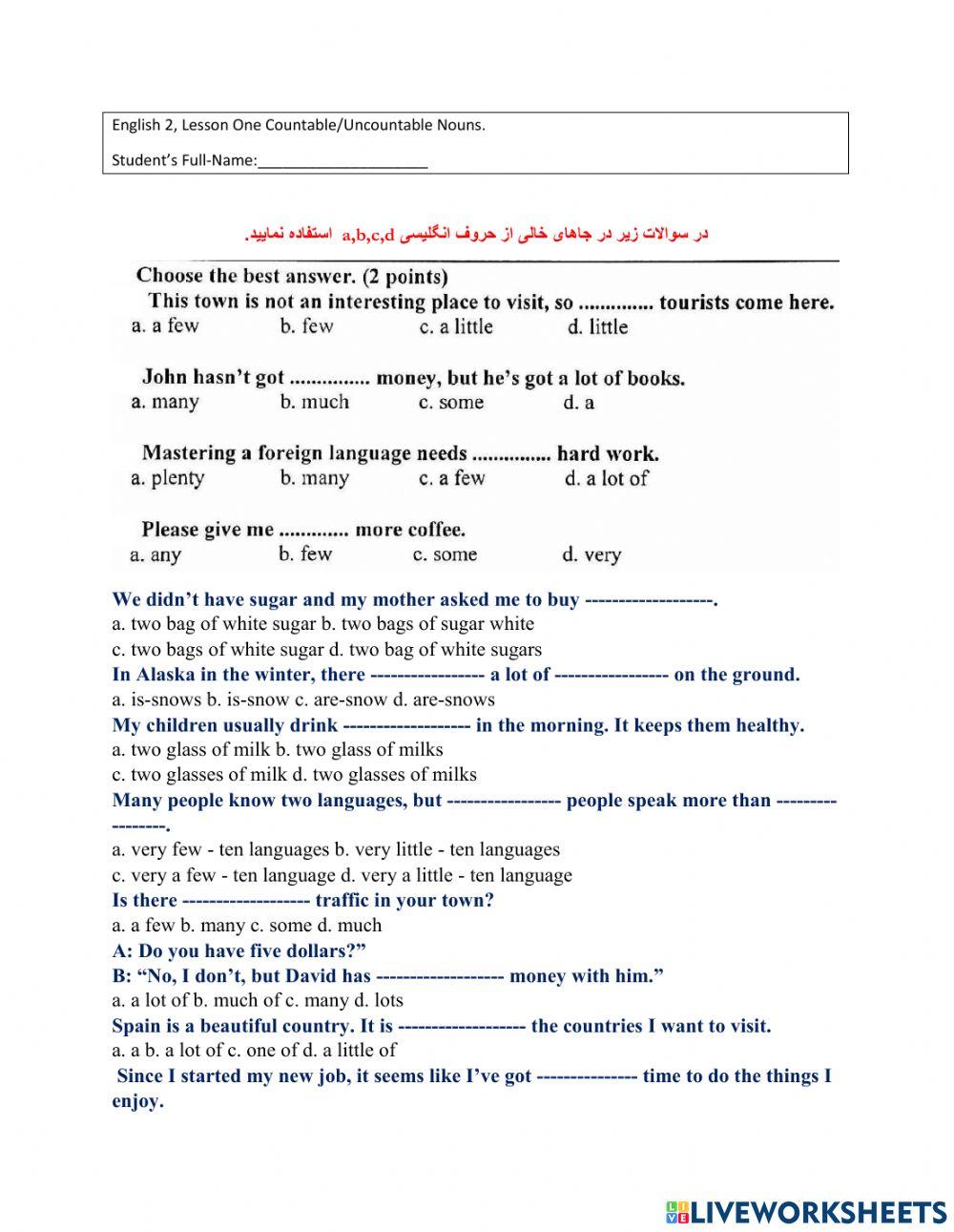 11th grade lesson one grammar test online exercise for live worksheets