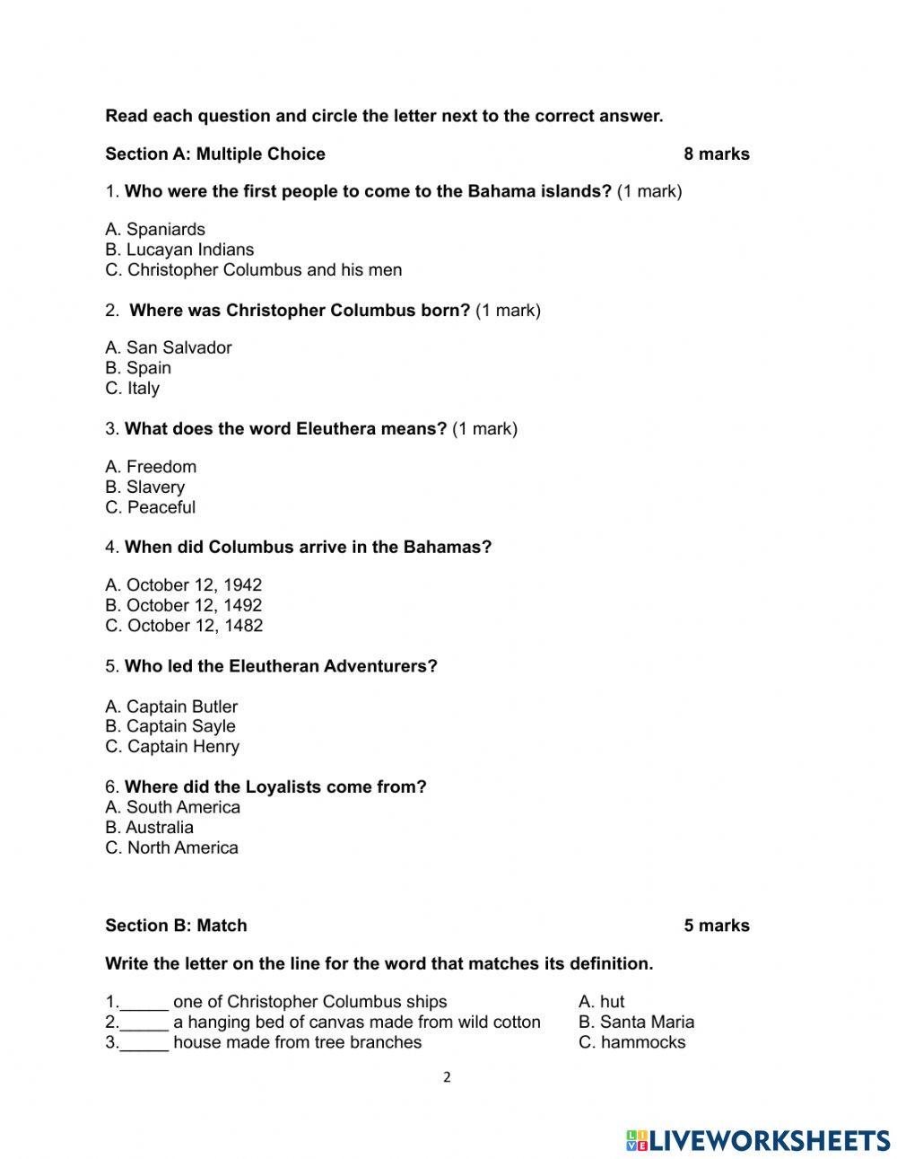 Social Studies Test | Dawn Carrington | Live