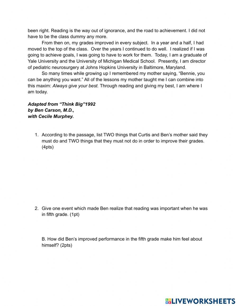 Reading Comprehension