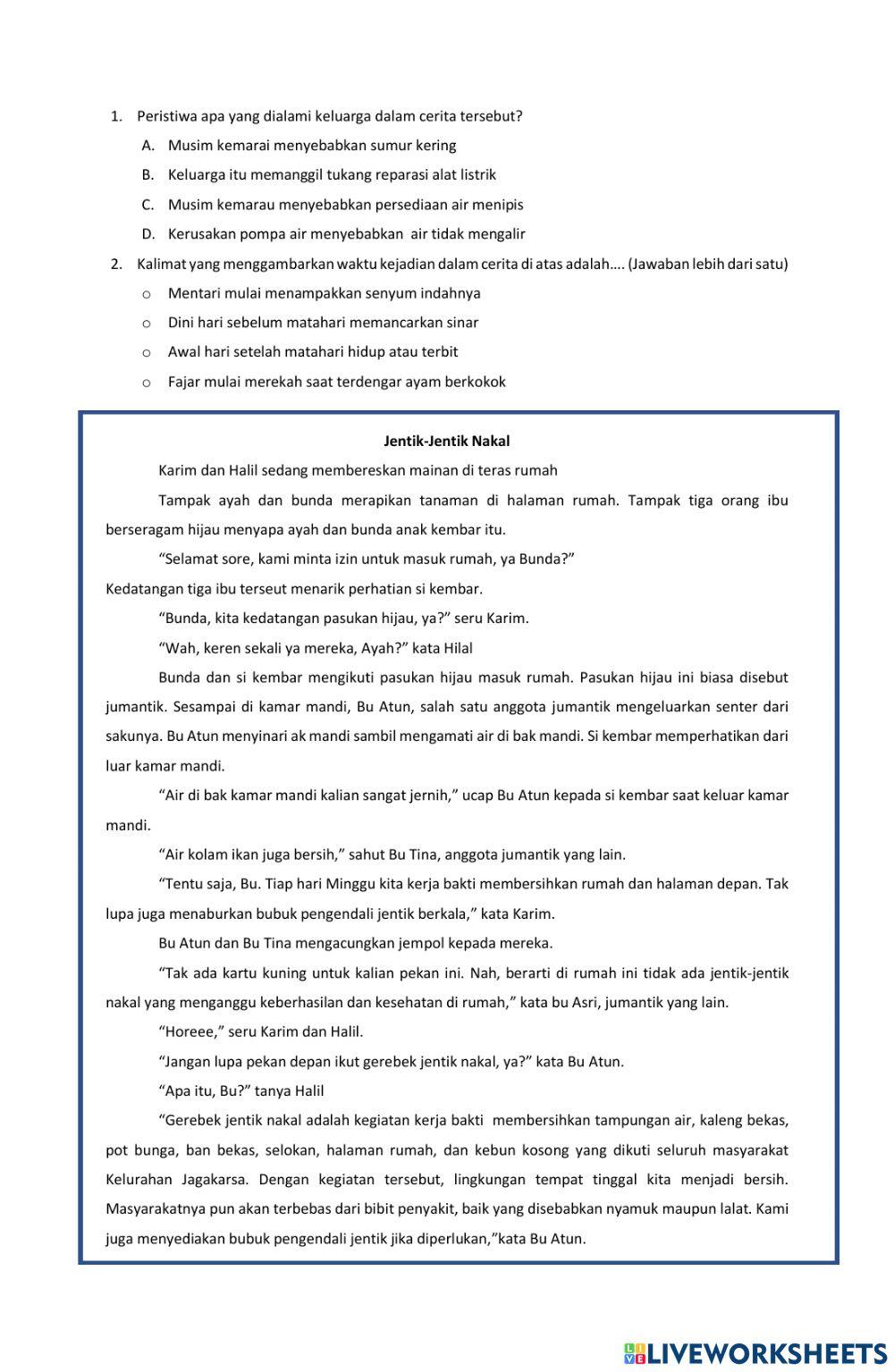 Soal Latihan AKM Literasi 6