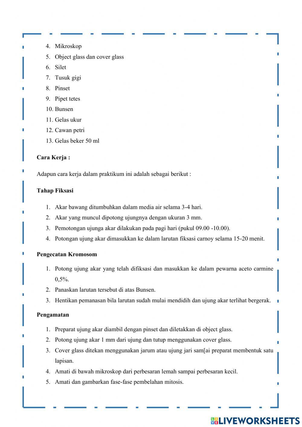 Petunjuk Prsktikum Biologi