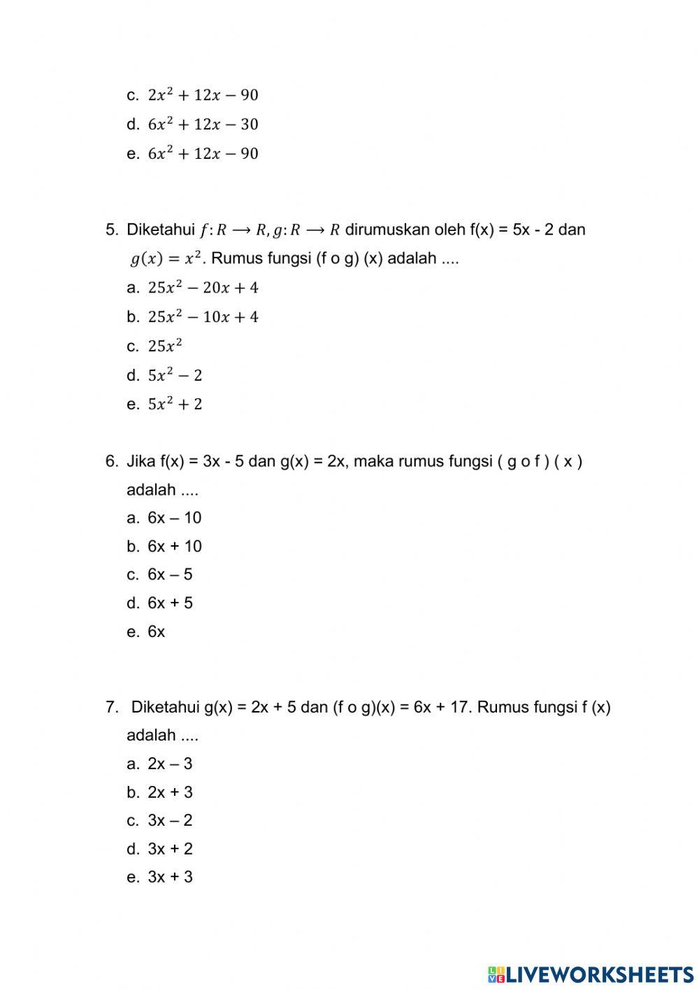 Ulangan harian fungsi