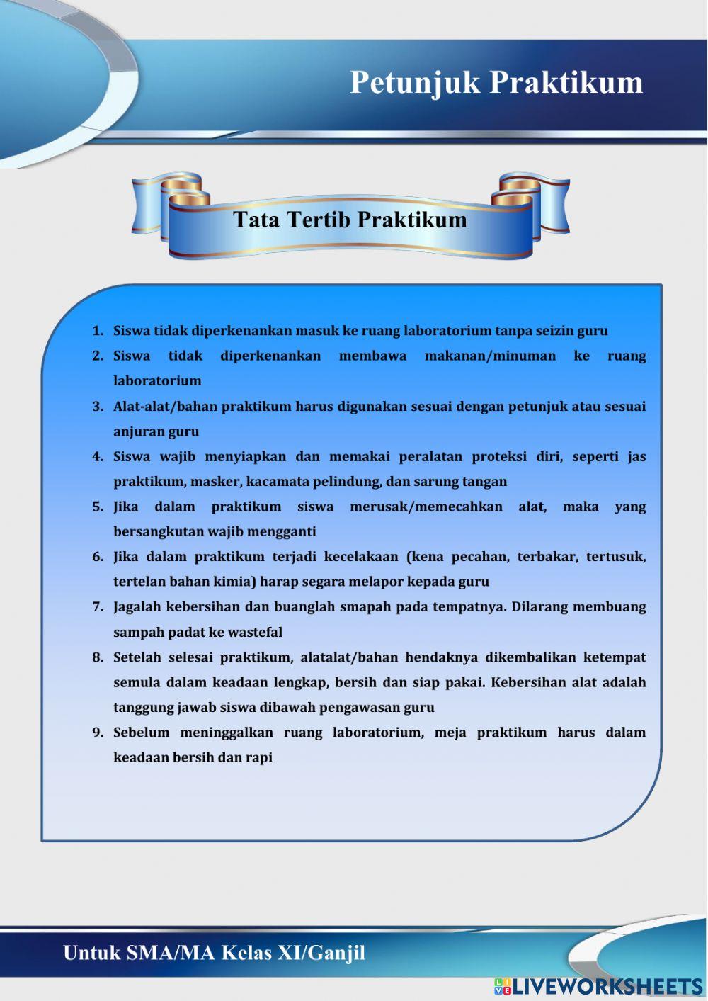 Petunjuk Praktikum Jaringan Hewan