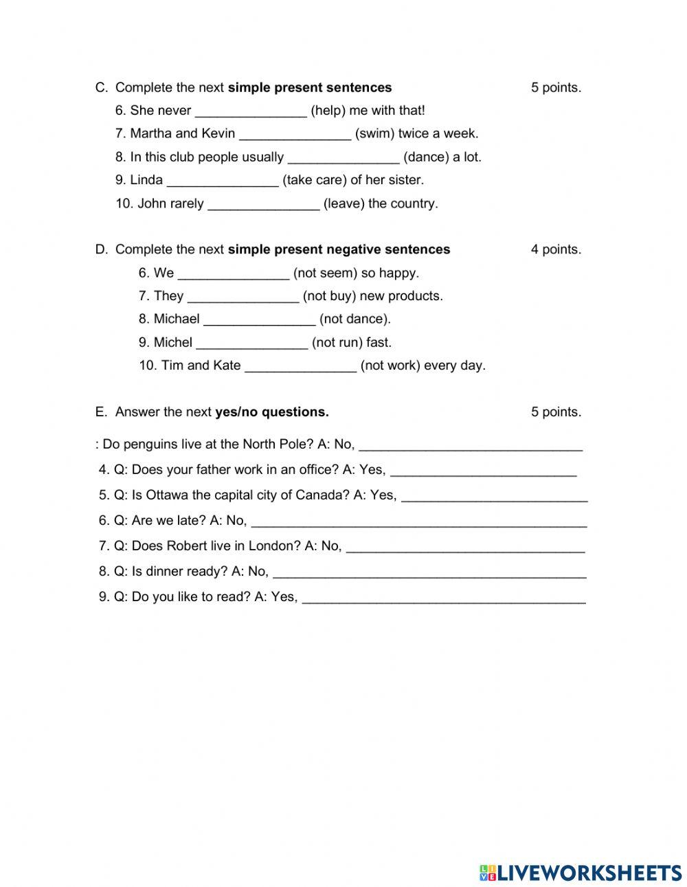 Test Practice Language 6°