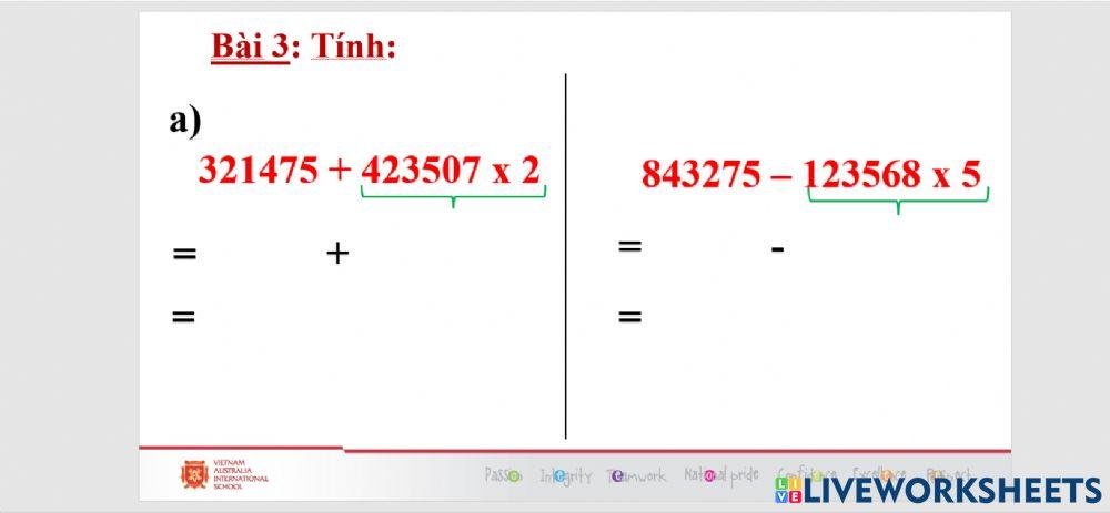Tuần 10 - toán - thứ 5 - bài 3