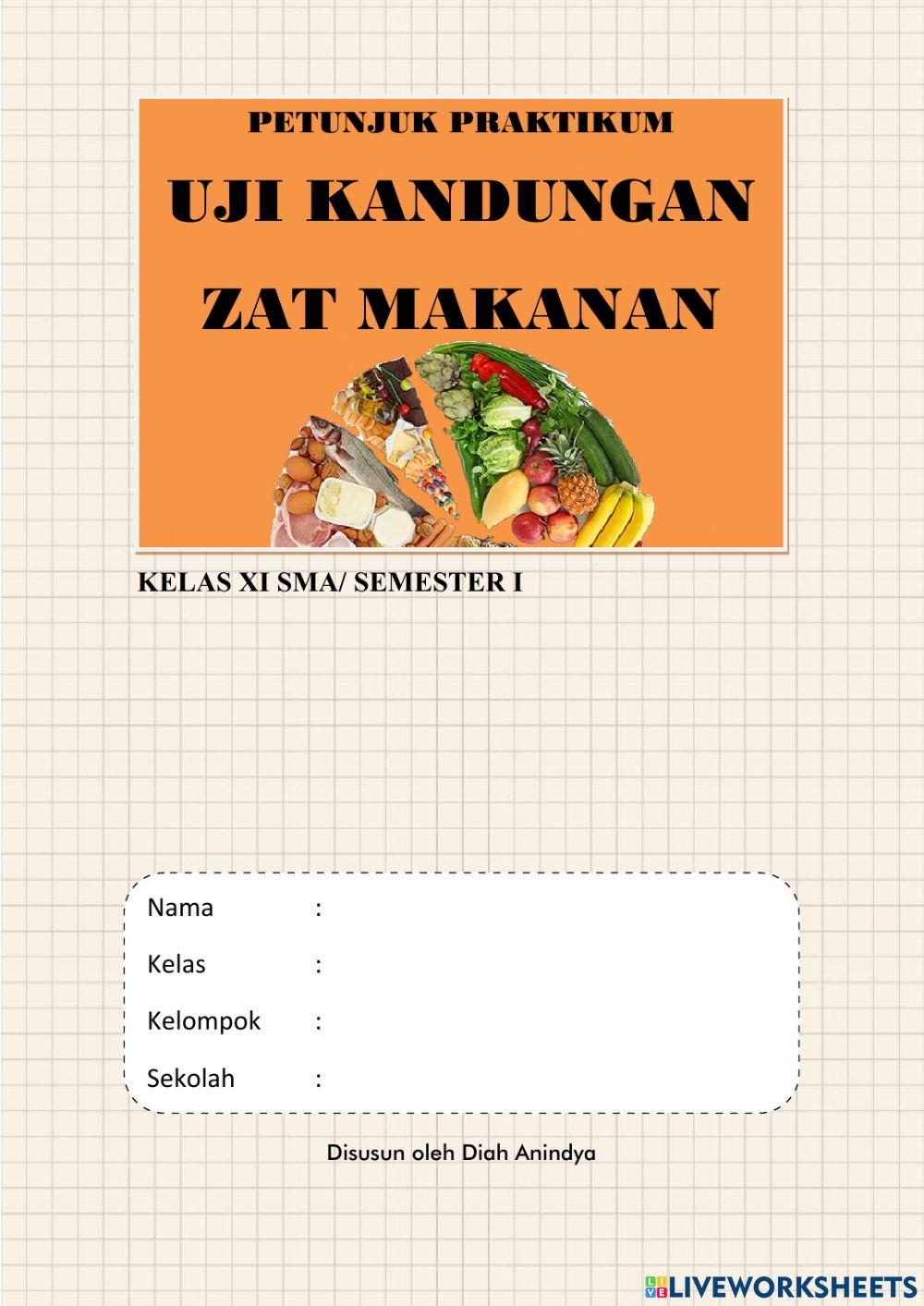 Petunjuk Praktikum Uji Kandungan Zat Makanan