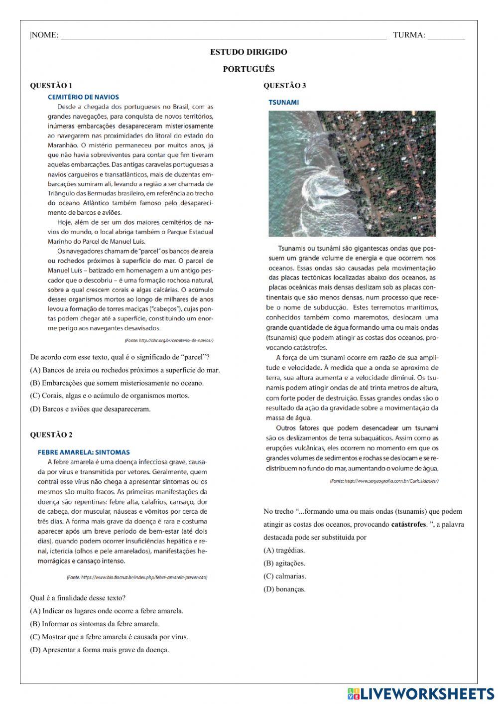 Simulado de português