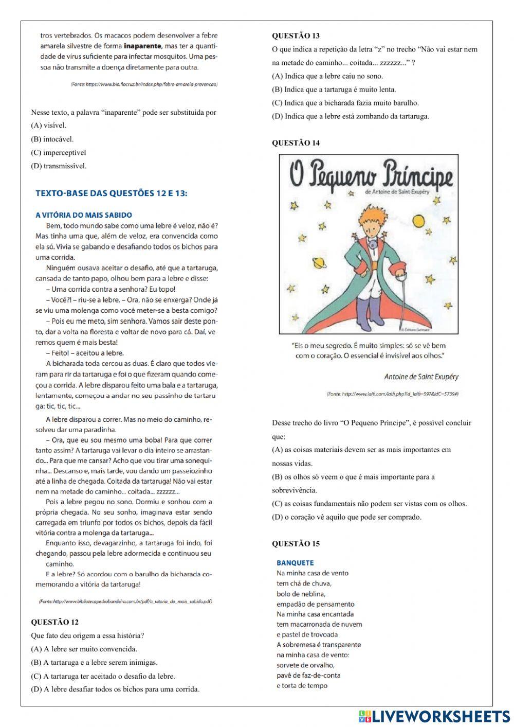 Simulado de português