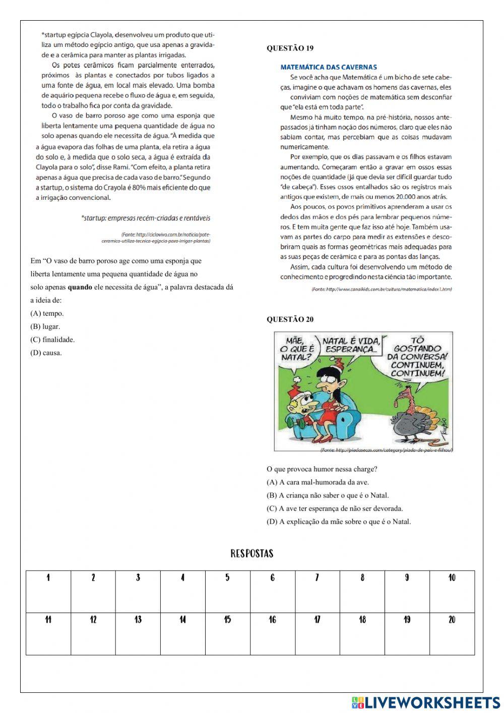 Simulado de português