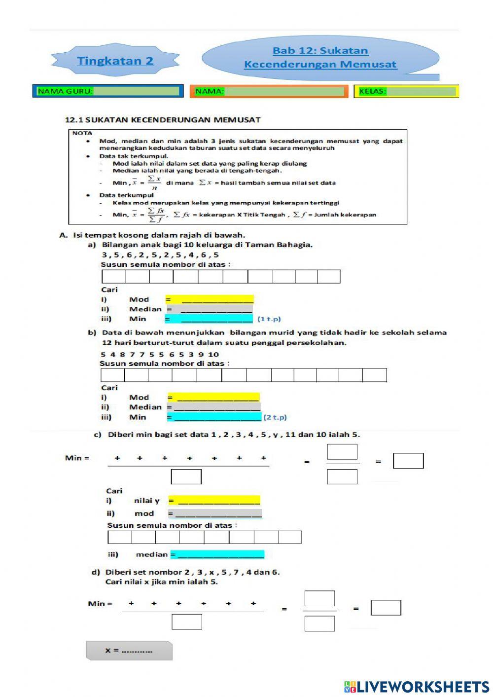T2b12sukatan kecenderungan memusat