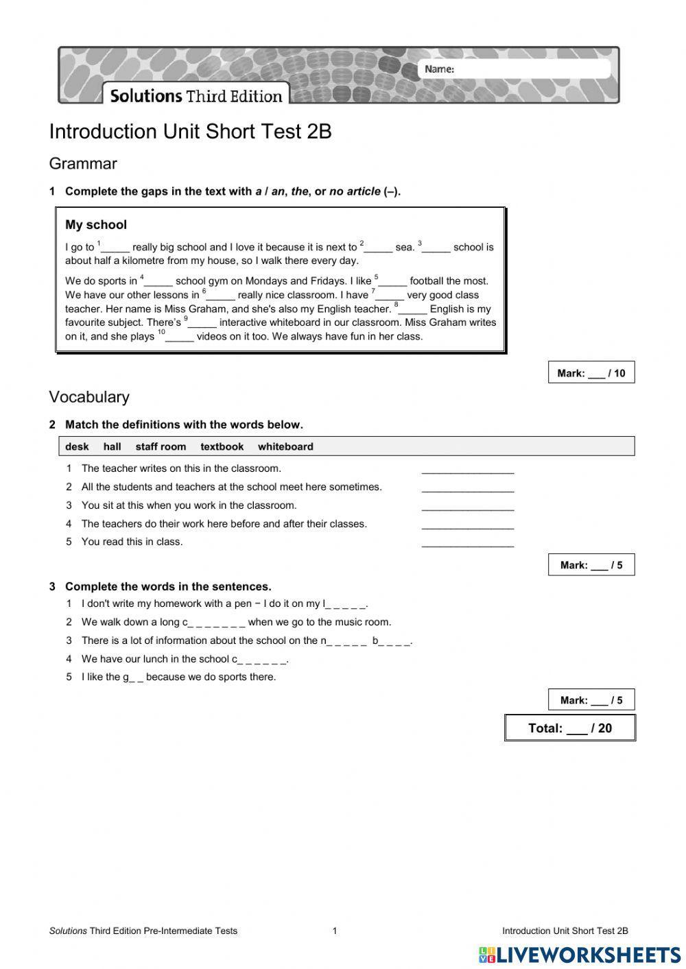 Introduction Unit Test B