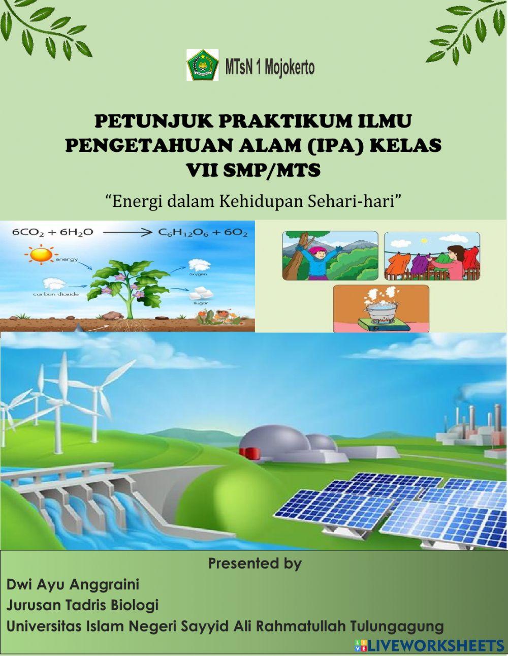 Buku petunjuk praktikum energi