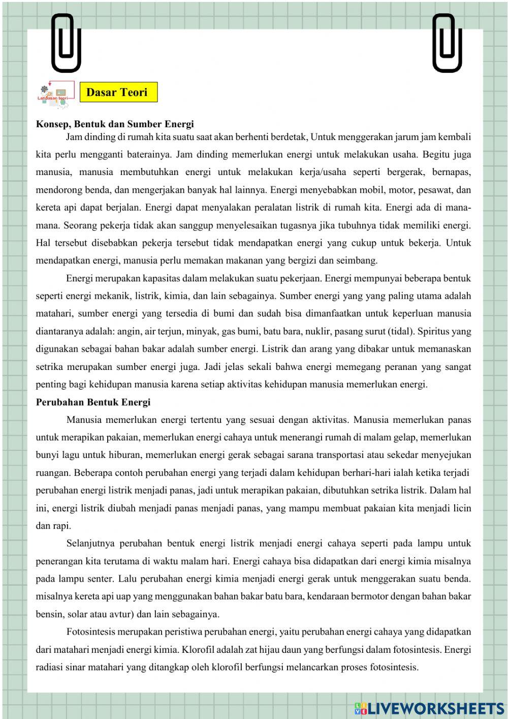 Buku petunjuk praktikum energi