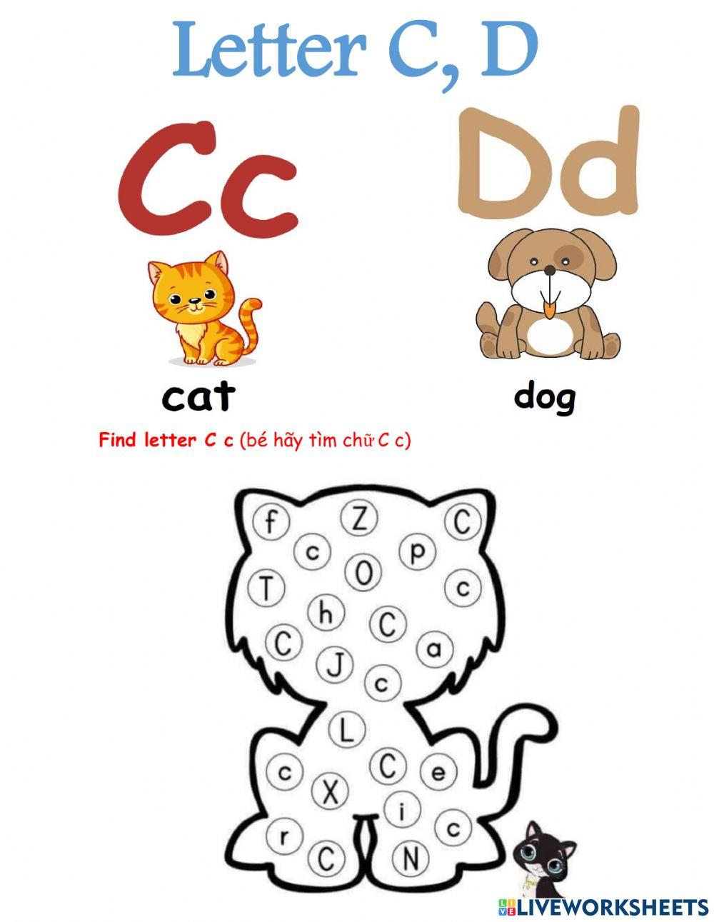 Letter c, d