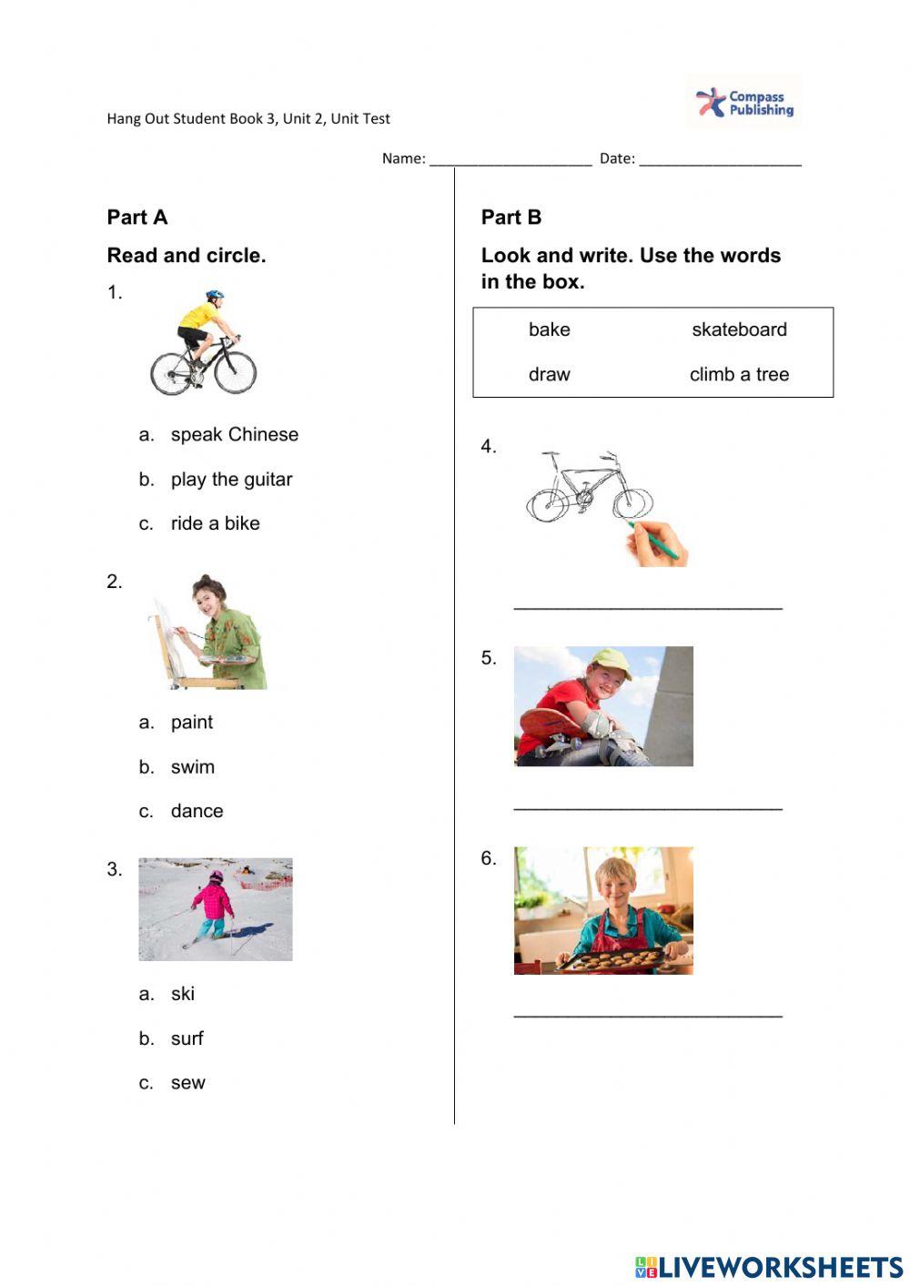 Unit test 2 grade 3
