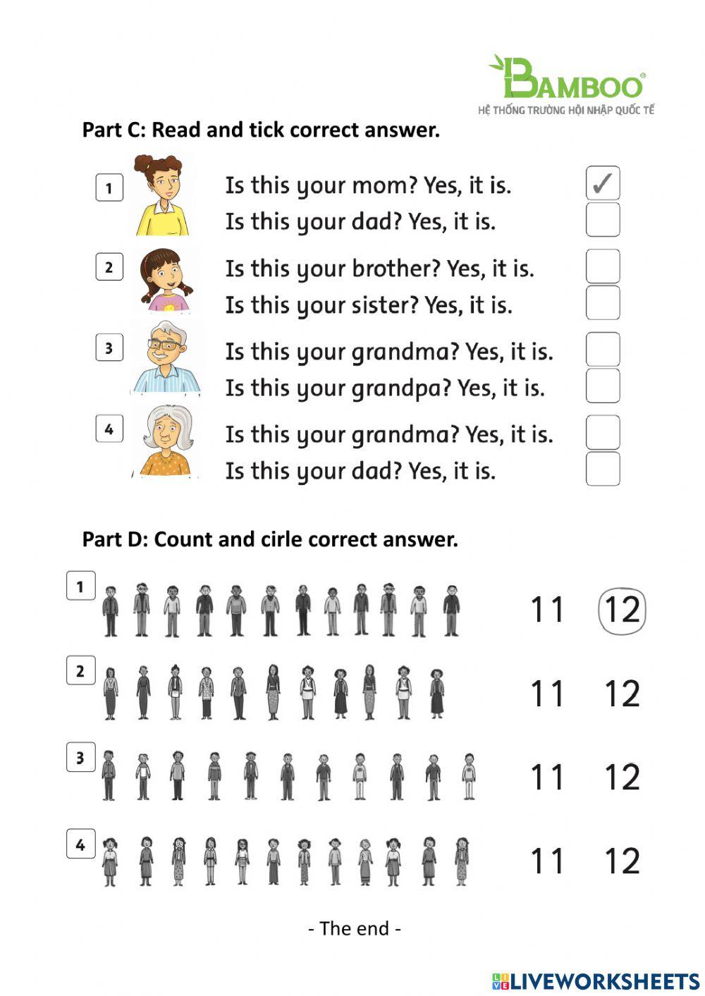 Regular Test - Family & Friends 2 - Unit Starter & Unit 1