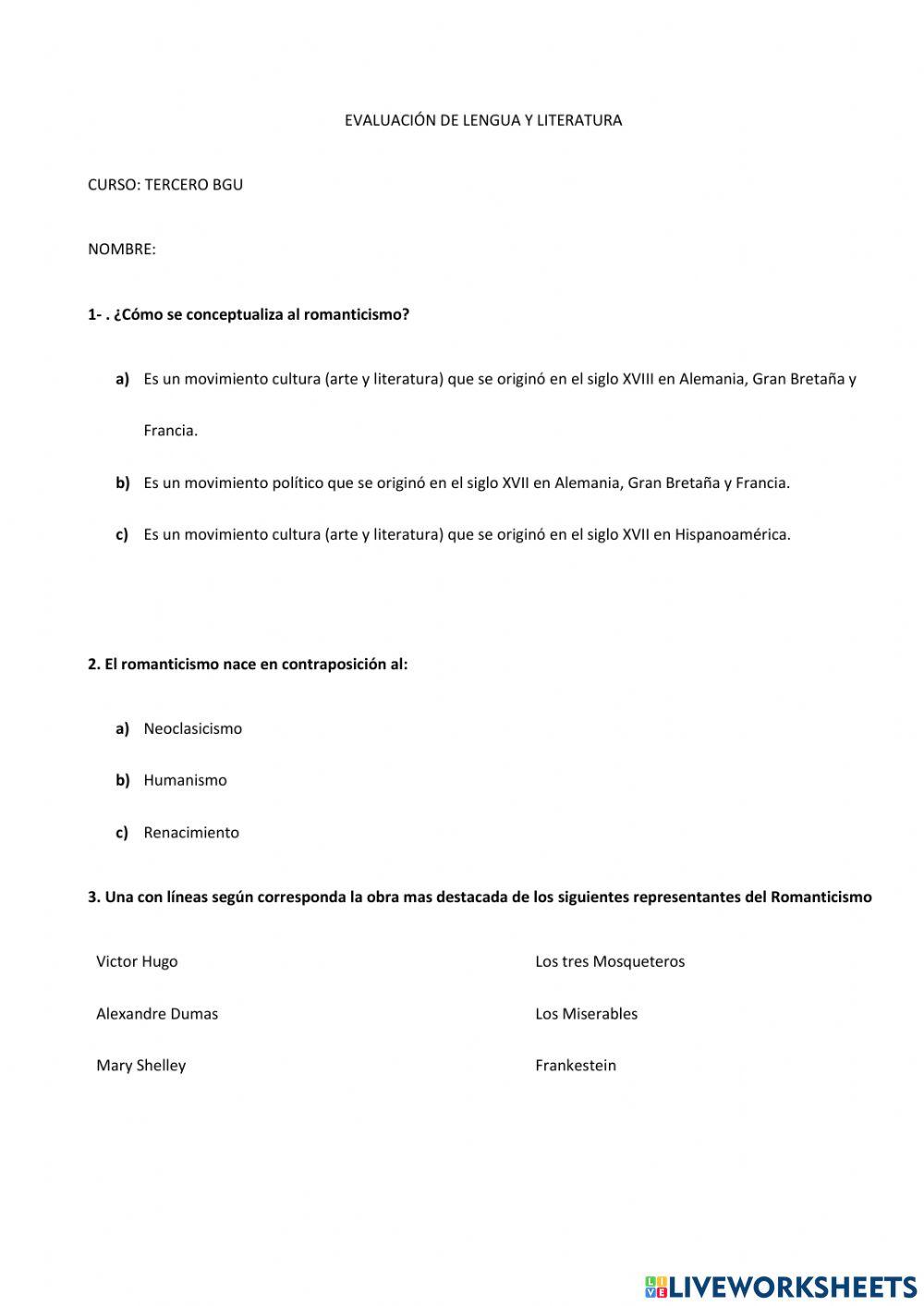 El ROMANTICISMO EN EL ECUADOR
