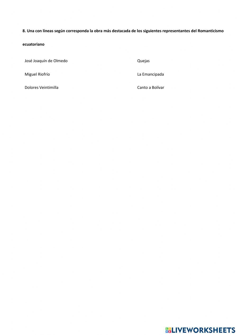 El ROMANTICISMO EN EL ECUADOR