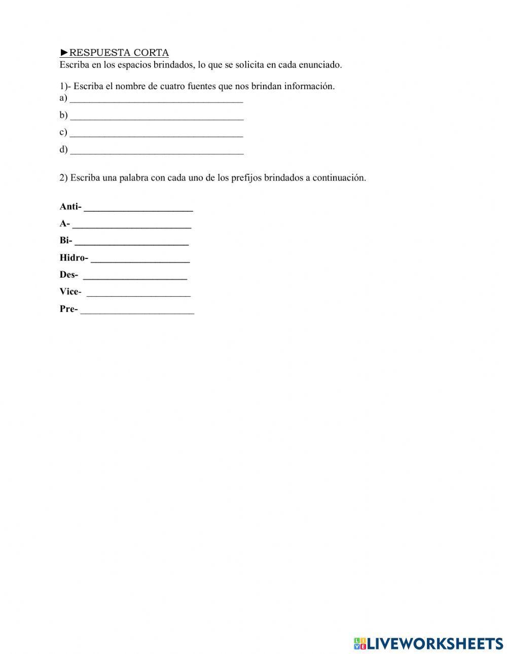 Práctica de español